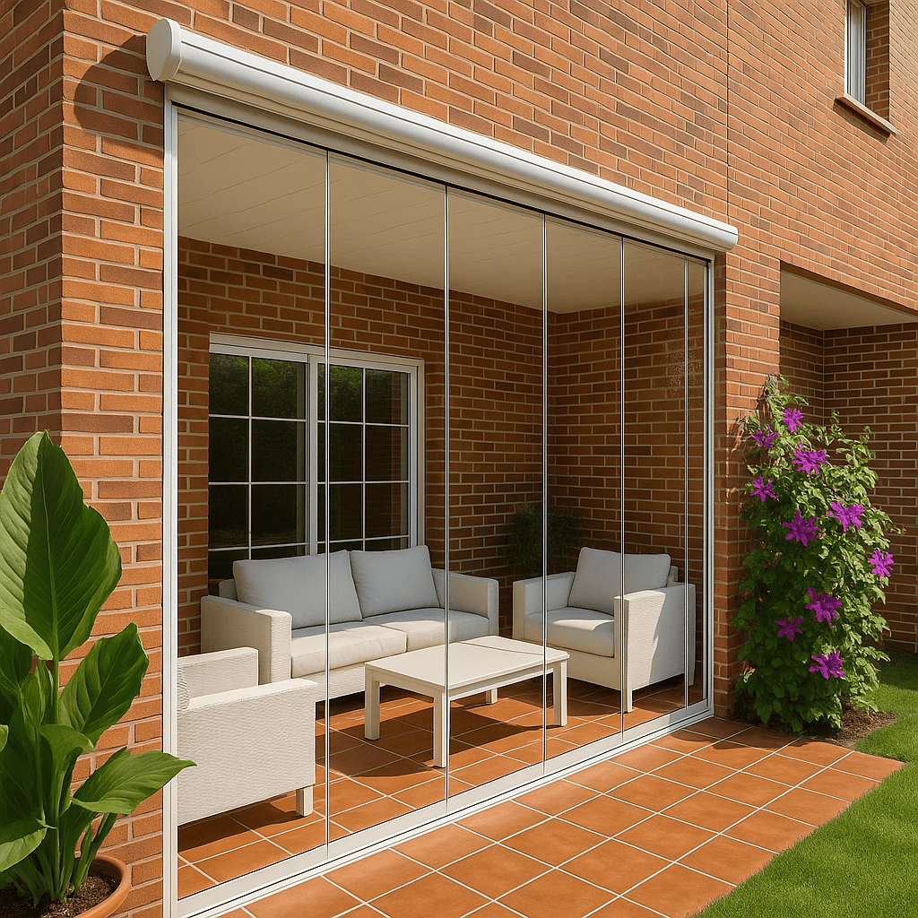Sistema Abatible de Cortina de Cristal | Elegancia y Apertura Total