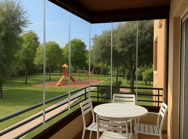 terraza pequeña con parque de niños terraza pequeña con parque de niños